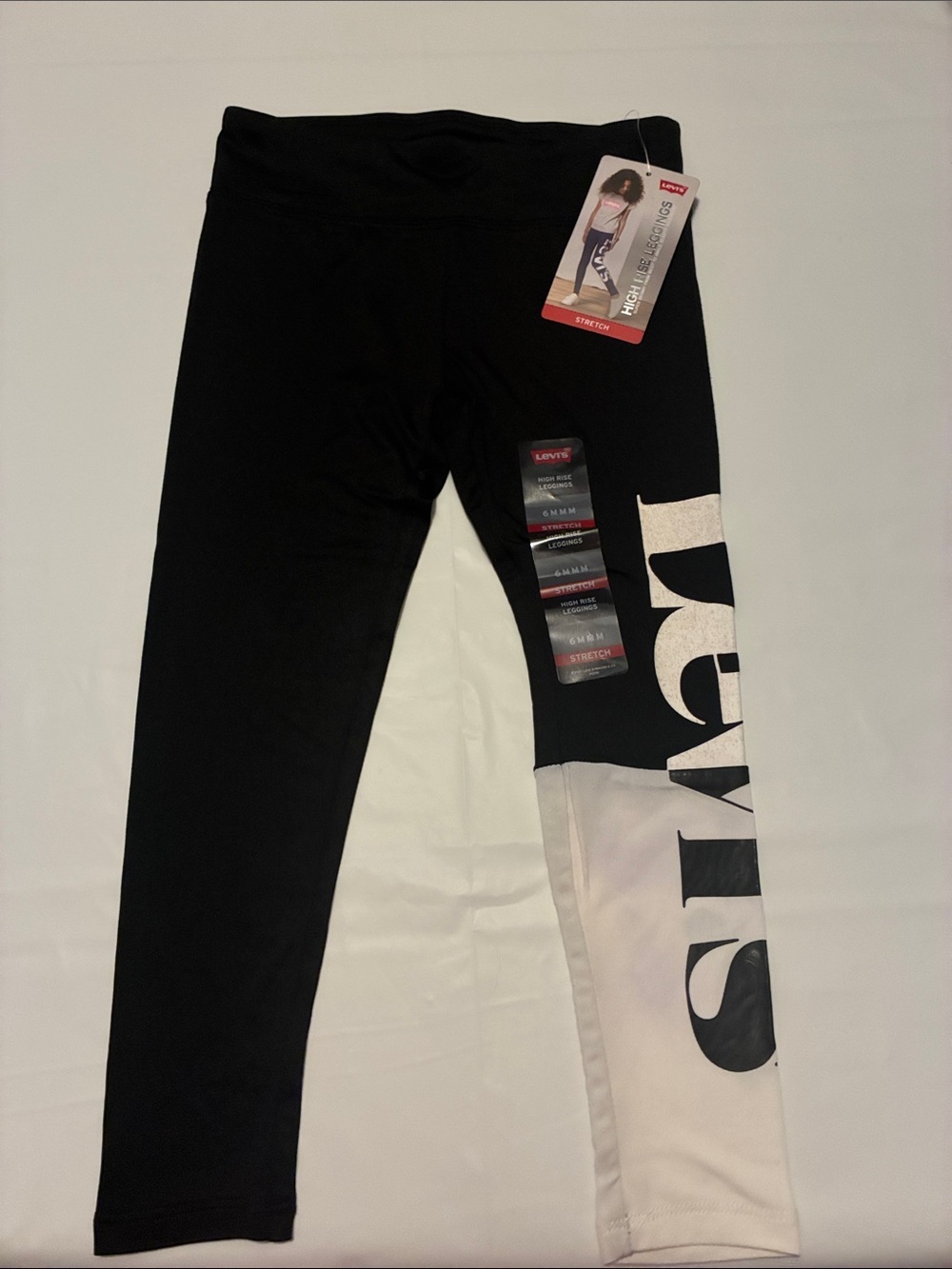 Levi's Black and White Logo Panel Kids Leggings